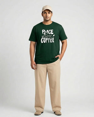 Peace Love Coffee Plus Size Men Premium Tee