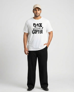 Peace Love Coffee Plus Size Men Premium Tee