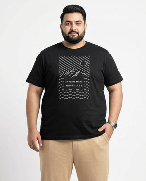 Explore More Worry Less Plus Size Men Premium Tee