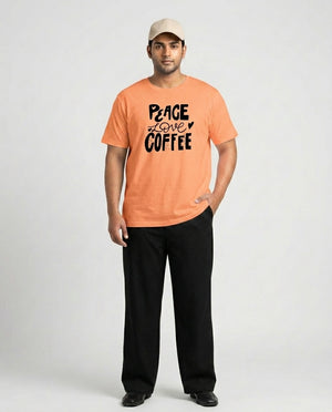 Peace Love Coffee Plus Size Men Premium Tee
