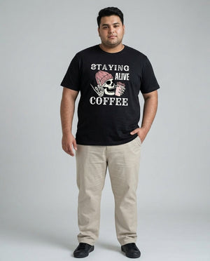 Staying Alive Coffee Plus Size Men Premium Tee