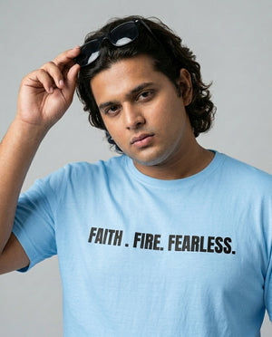 Faith Fire Fearless Plus Size Men Premium Tee