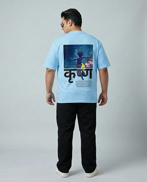 Krishna Back Print Plus Size Men Premium Tee