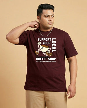 Support Local Coffee Shop Plus Size Men Premium Tee