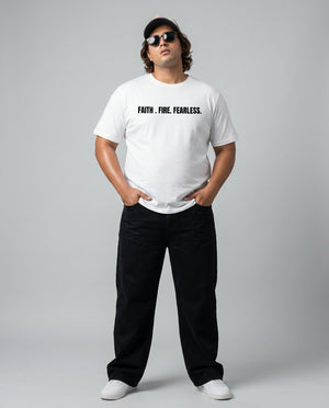 Faith Fire Fearless Plus Size Men Premium Tee