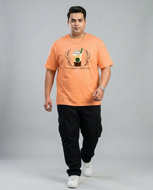 Life Happens, Coffee Helps Plus Size Men Premium Tee