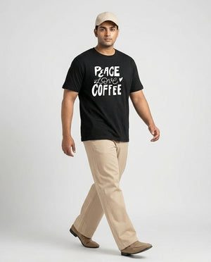 Peace Love Coffee Plus Size Men Premium Tee