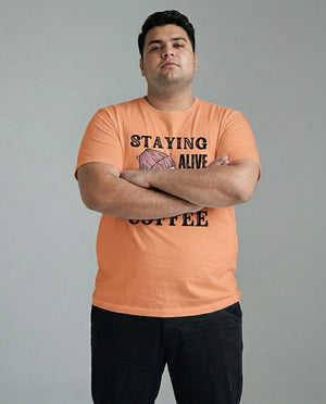Staying Alive Coffee Plus Size Men Premium Tee