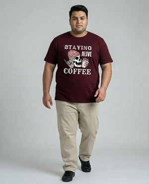 Staying Alive Coffee Plus Size Men Premium Tee