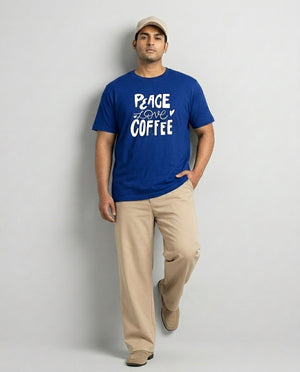 Peace Love Coffee Plus Size Men Premium Tee