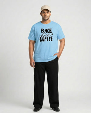 Peace Love Coffee Plus Size Men Premium Tee
