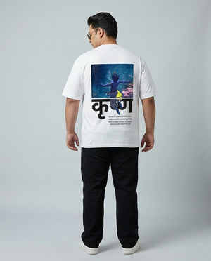 Krishna Back Print Plus Size Men Premium Tee