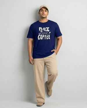 Peace Love Coffee Plus Size Men Premium Tee