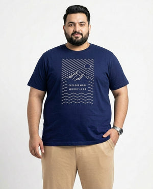 Explore More Worry Less Plus Size Men Premium Tee