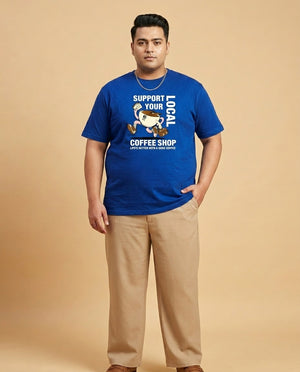 Support Local Coffee Shop Plus Size Men Premium Tee