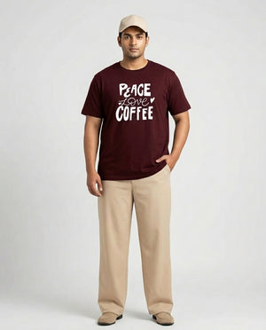 Peace Love Coffee Plus Size Men Premium Tee