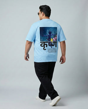 Krishna Back Print Plus Size Men Premium Tee