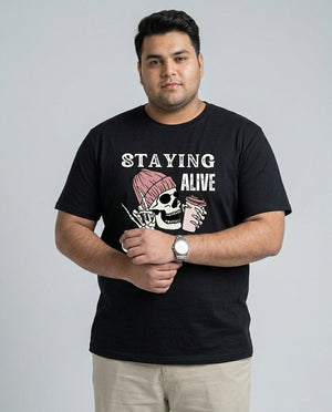 Staying Alive Coffee Plus Size Men Premium Tee