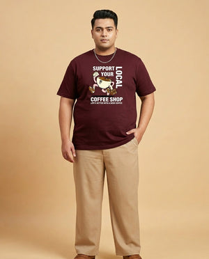 Support Local Coffee Shop Plus Size Men Premium Tee