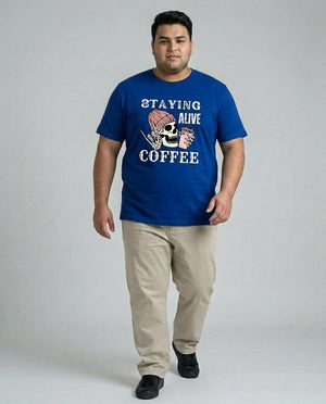 Staying Alive Coffee Plus Size Men Premium Tee
