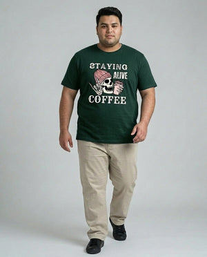 Staying Alive Coffee Plus Size Men Premium Tee