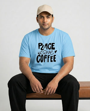Peace Love Coffee Plus Size Men Premium Tee