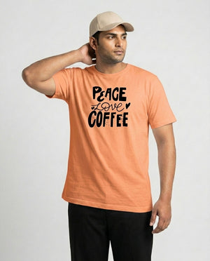 Peace Love Coffee Plus Size Men Premium Tee
