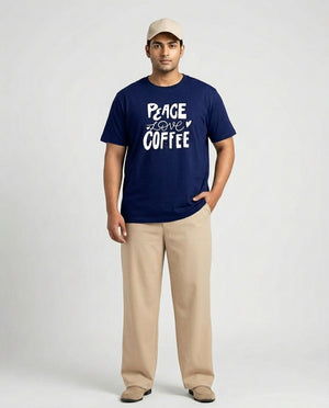 Peace Love Coffee Plus Size Men Premium Tee