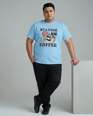 Staying Alive Coffee Plus Size Men Premium Tee