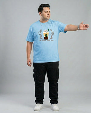 Life Happens, Coffee Helps Plus Size Men Premium Tee