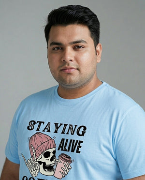 Staying Alive Coffee Plus Size Men Premium Tee
