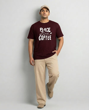 Peace Love Coffee Plus Size Men Premium Tee