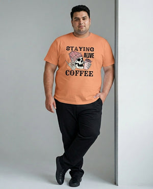 Staying Alive Coffee Plus Size Men Premium Tee