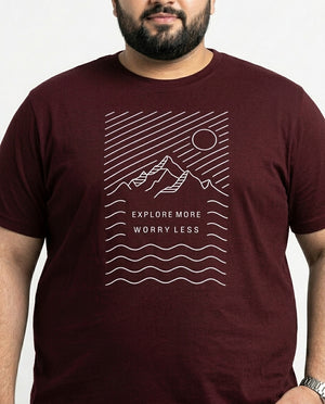 Explore More Worry Less Plus Size Men Premium Tee
