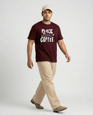 Peace Love Coffee Plus Size Men Premium Tee