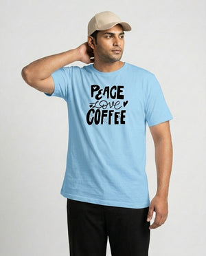 Peace Love Coffee Plus Size Men Premium Tee