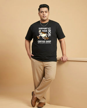 Support Local Coffee Shop Plus Size Men Premium Tee