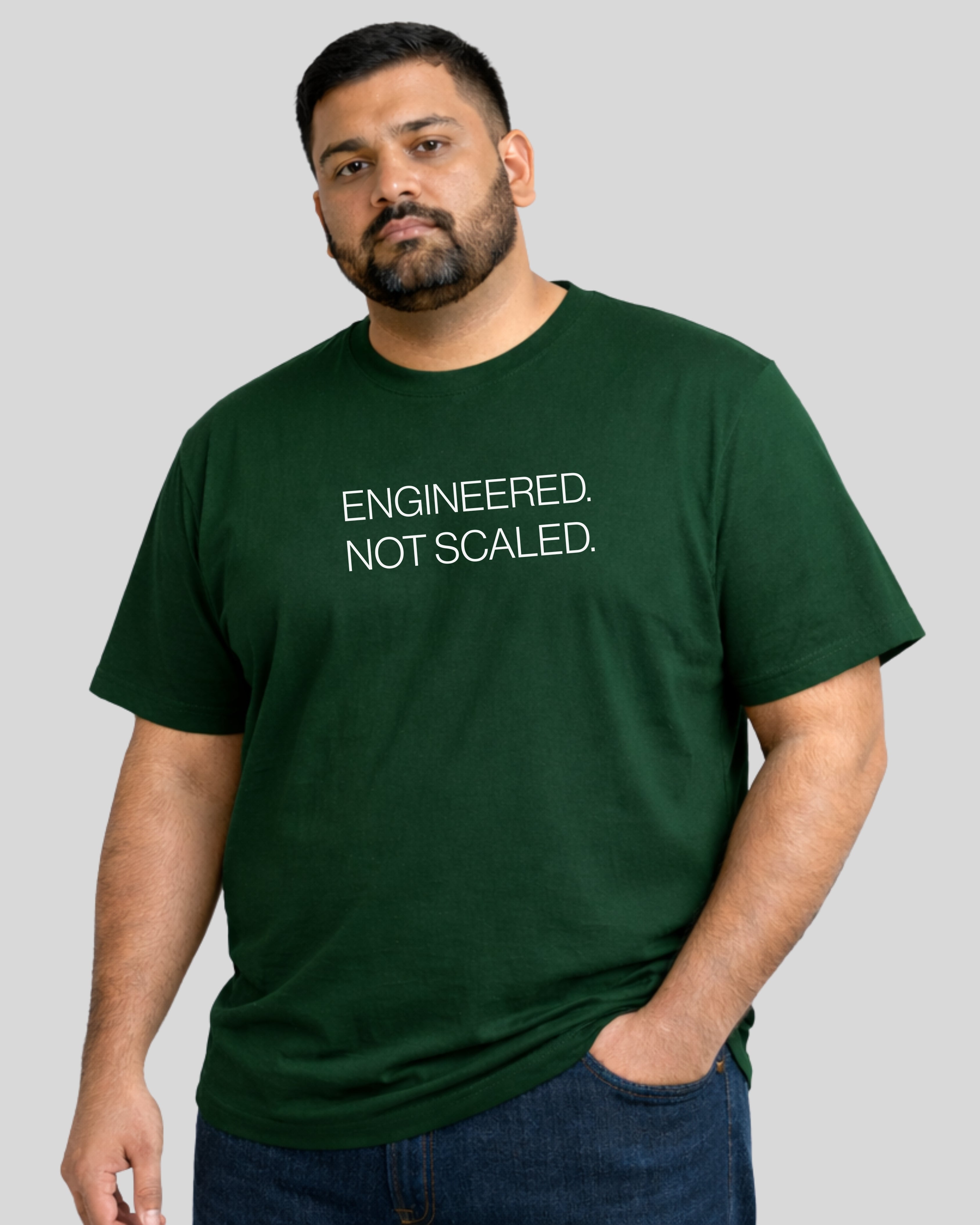 Engineered Not Scaled Tee — Designed for Real Body, Not Just Size