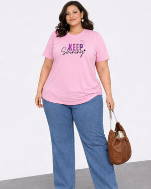 Keep Shining Plus Size Women Premium Tee