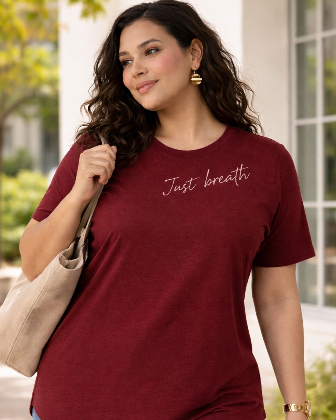 Just Breath Plus Size Women Premium Tee