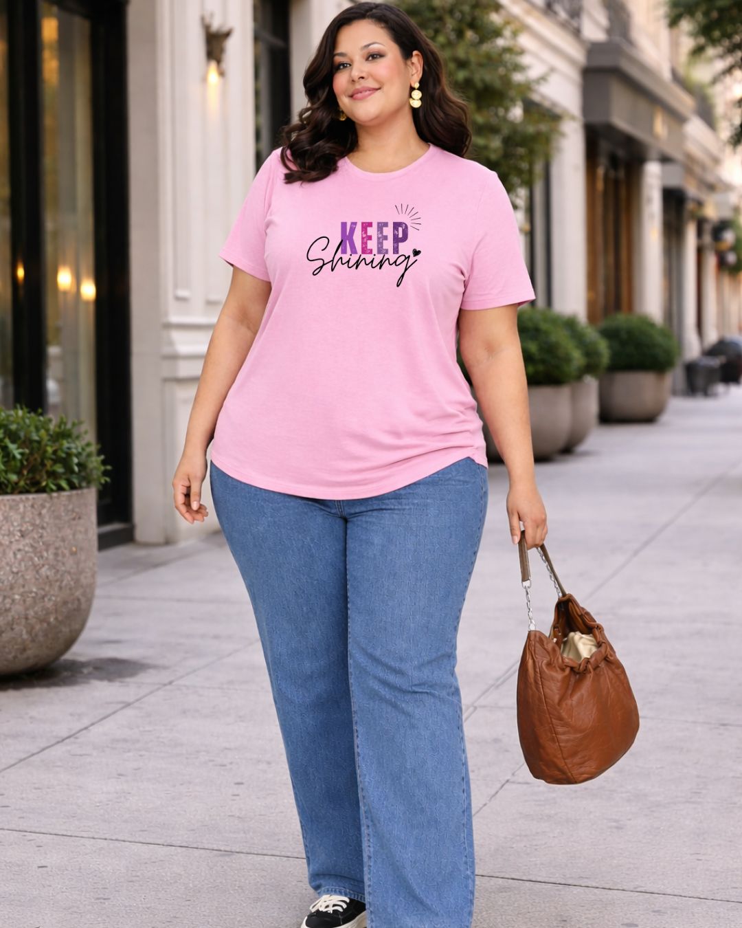 Keep Shining Plus Size Women Premium Tee