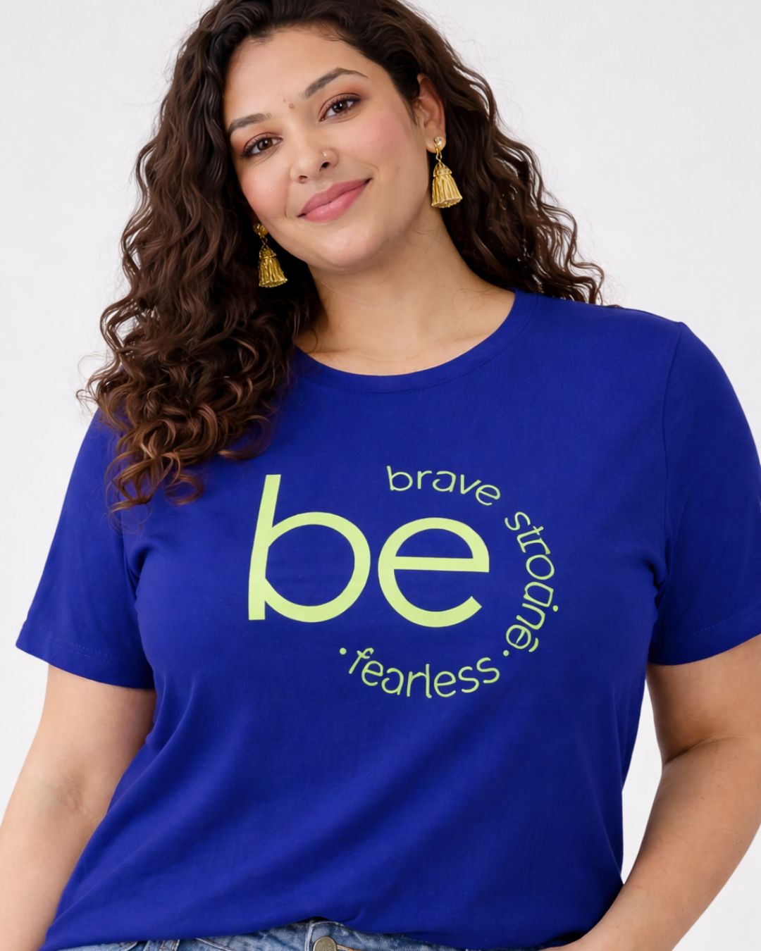 Be Brave Fearless Plus Size Women Premium Tee