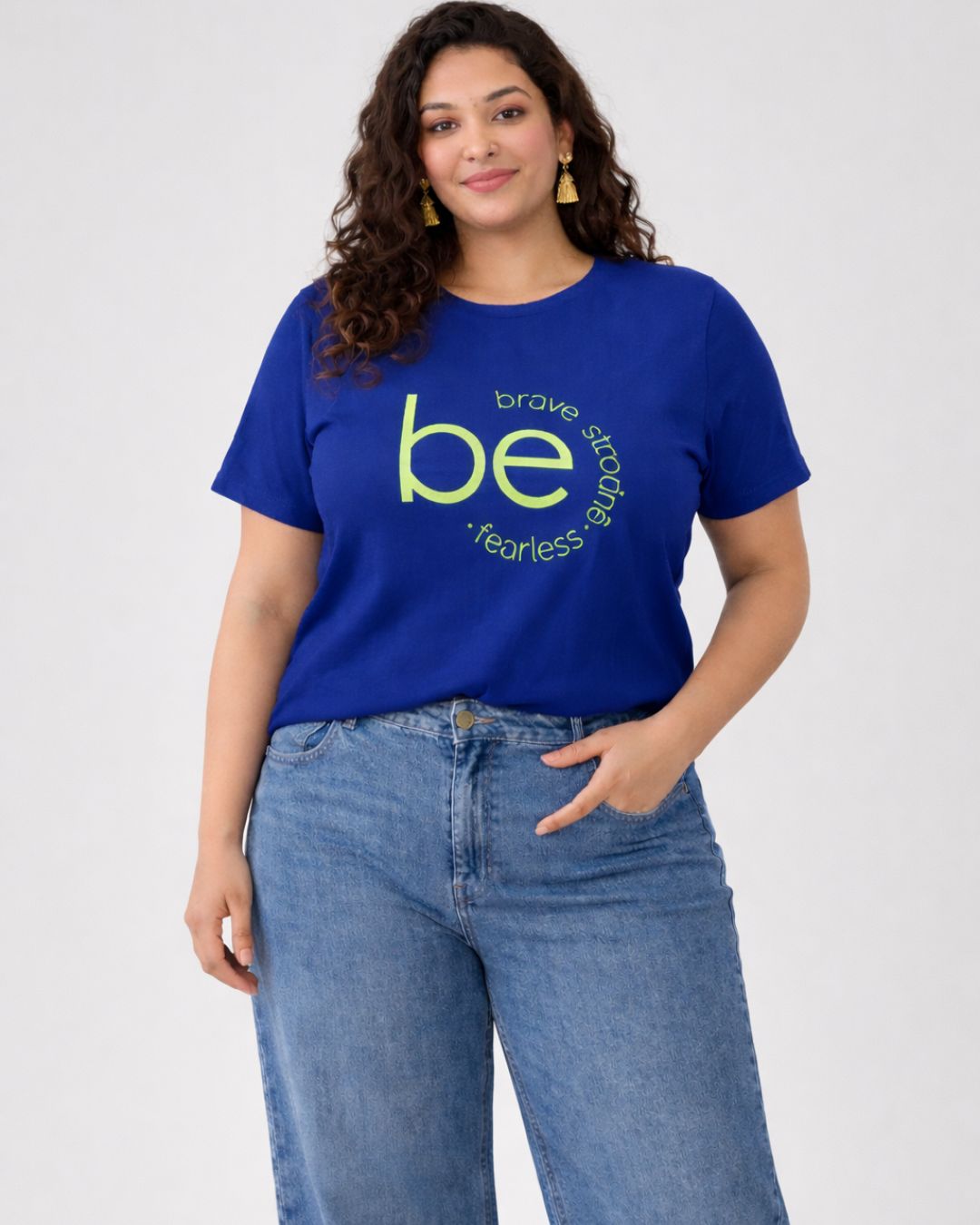 Be Brave Fearless Plus Size Women Premium Tee