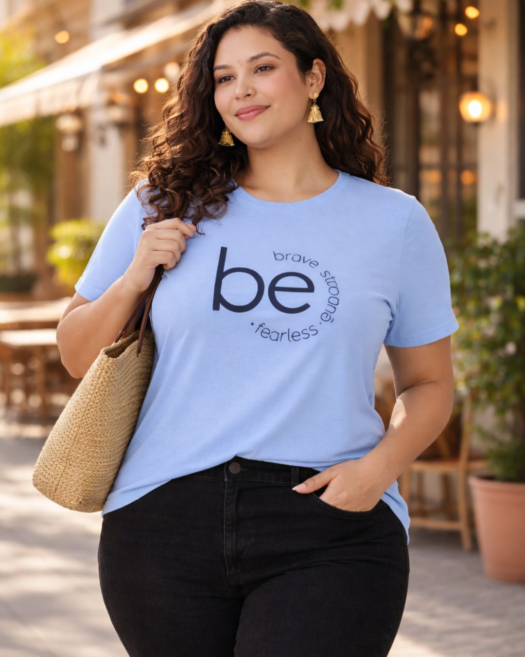 Be Brave Fearless Plus Size Women Premium Tee
