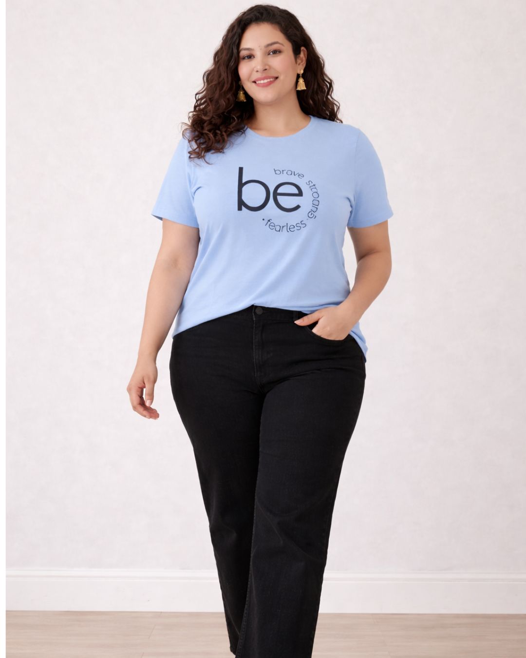 Be Brave Fearless Plus Size Women Premium Tee