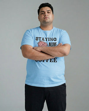 Staying Alive Coffee Plus Size Men Premium Tee