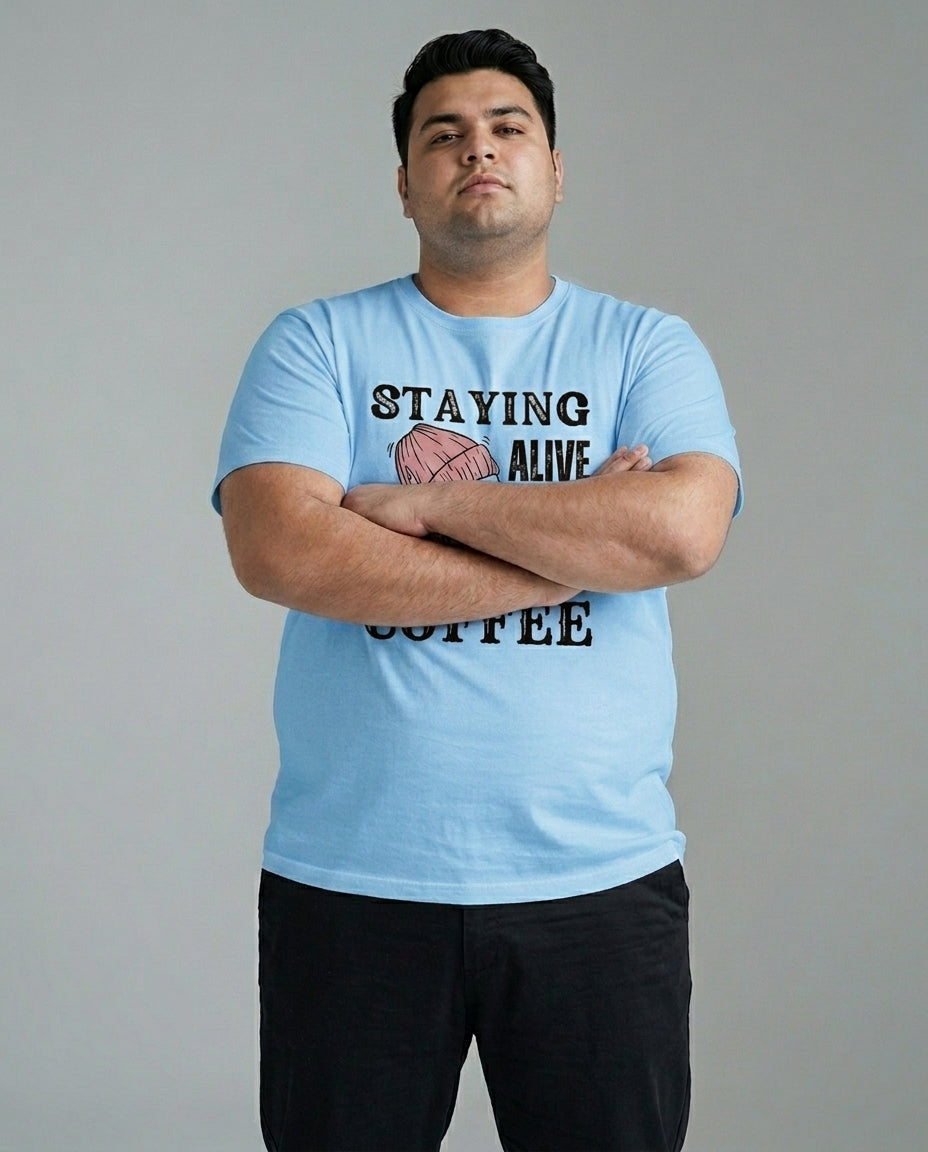 Staying Alive Coffee Plus Size Men Premium Tee