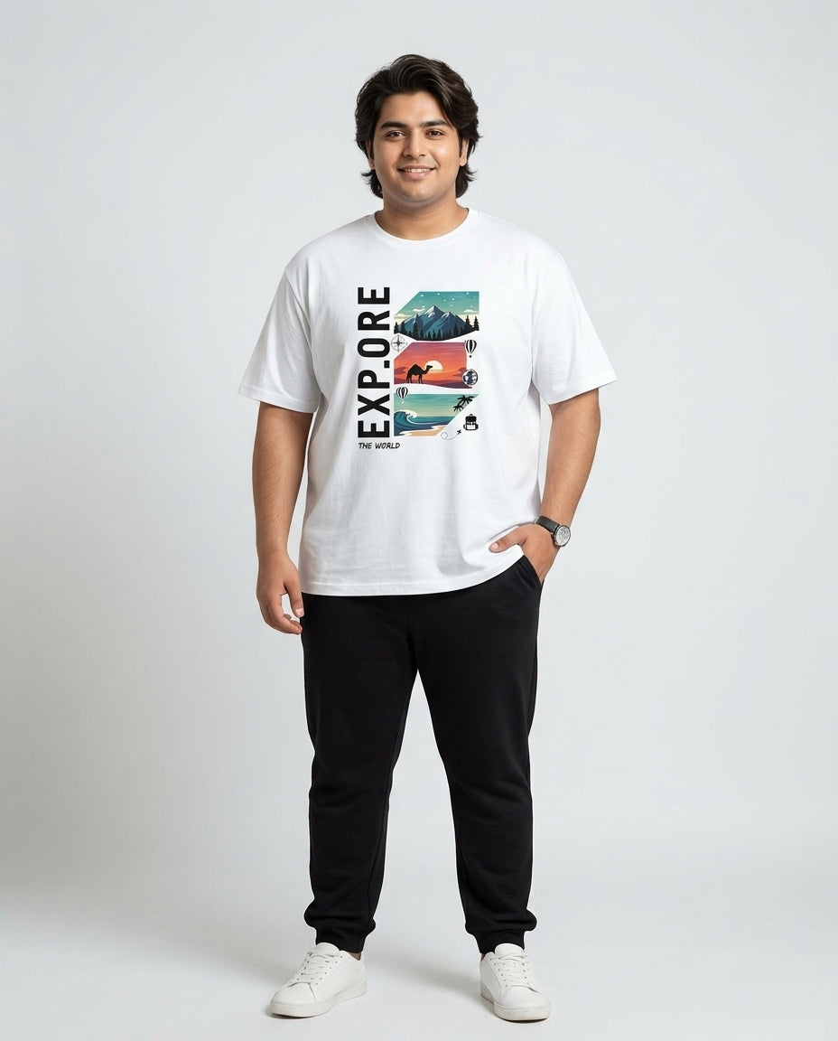 Explore Plus Size Men Premium Tee