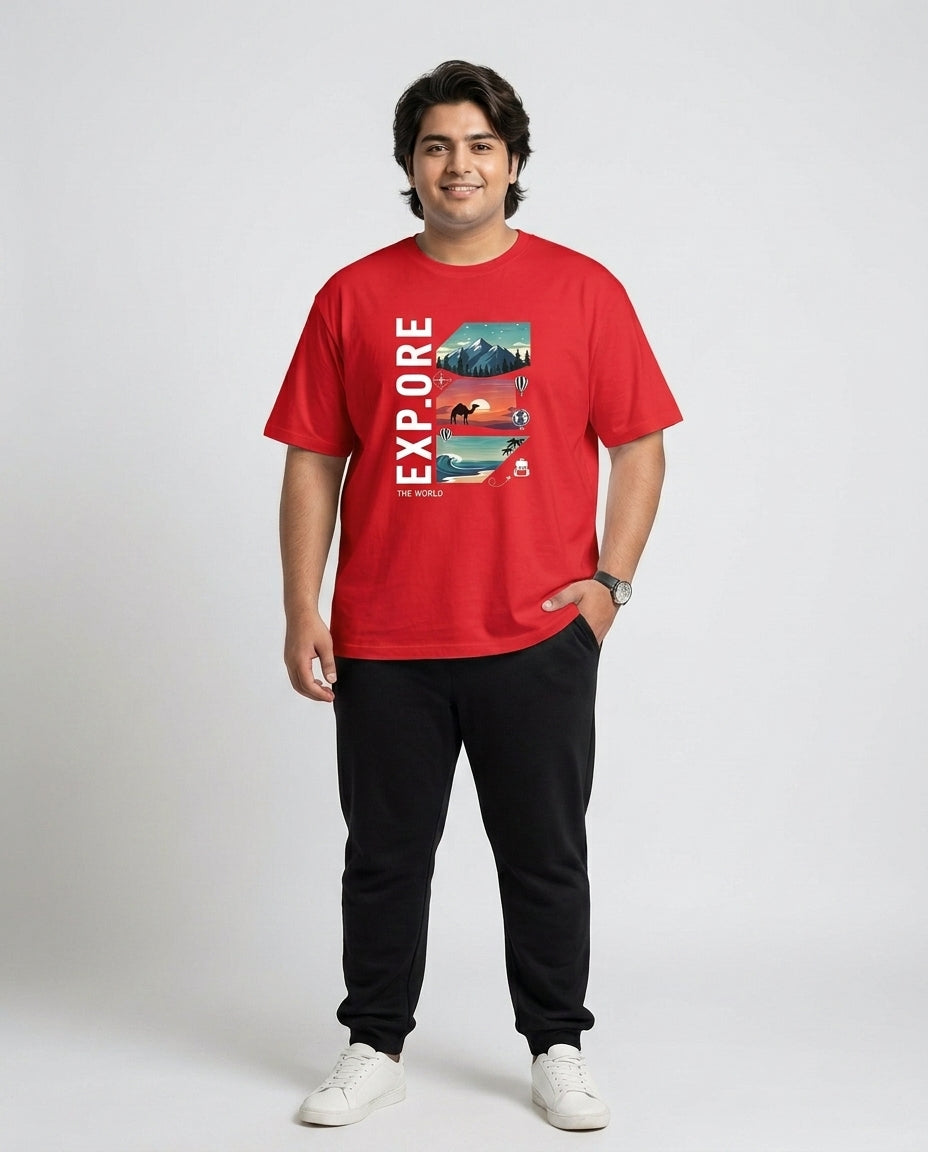 Explore Plus Size Men Premium Tee