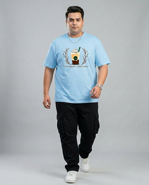 Life Happens, Coffee Helps Plus Size Men Premium Tee